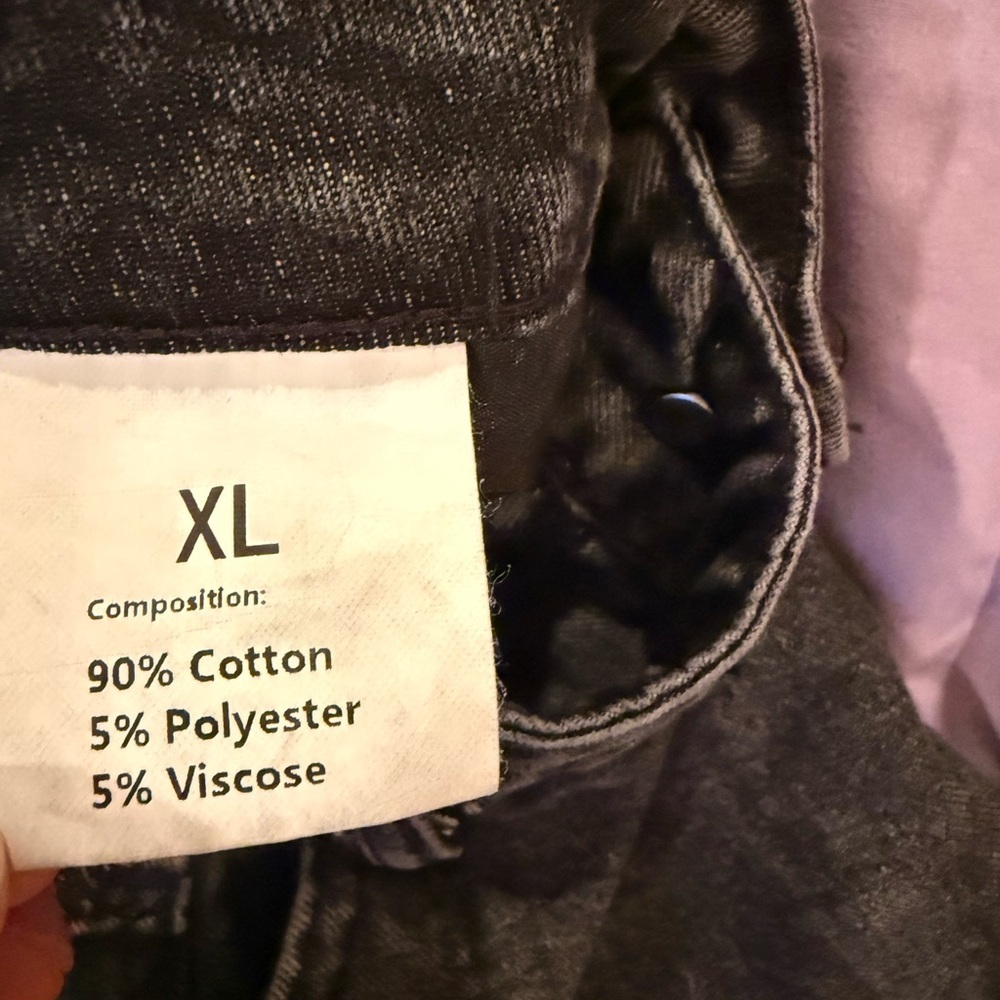 Black Acid Wash Women’s Wide Leg XL Cargo Denim Jeans High Rise Measure 33x29.5” - Picture 6 of 14